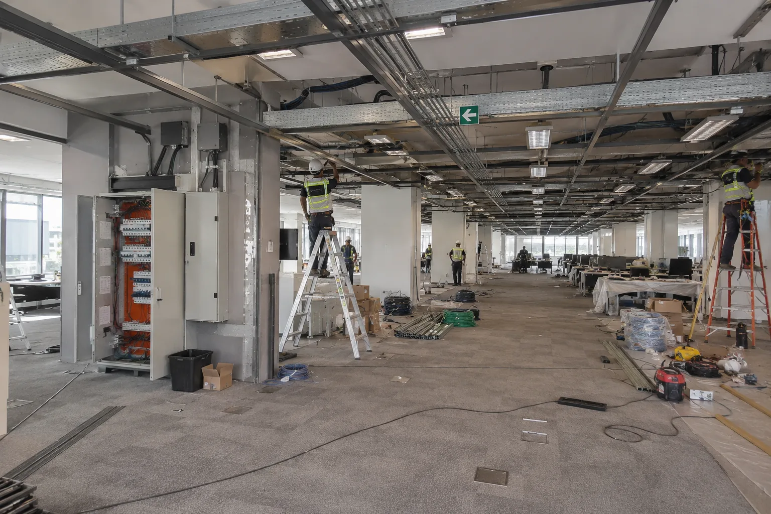Retrofit elétrico corporativo executado pela Godoy Engenharia em operação comercial